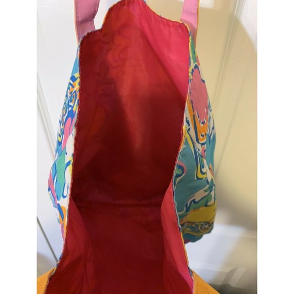 Lilly Pulitzer For Estee Lauder Collab Floral Print Shoulder Tote Shopping Bag - Picture 8 of 10